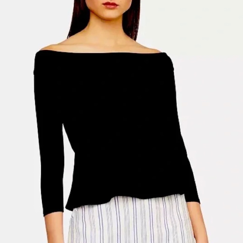 BCBG MAXAZRIA Black Alea Peplum Top (size XXS)